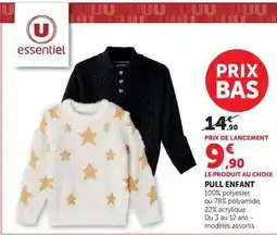 Hyper U U essentiel - pull enfant offre