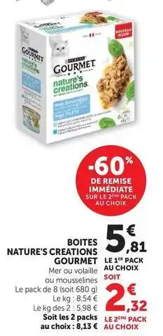 Hyper U Purina - boites nature's creations gourmet offre