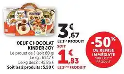 Hyper U Kinder - oeuf chocolat joy offre