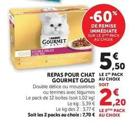 Hyper U Purina - repas pour chat gourmet gold offre