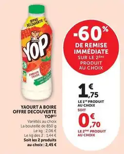 Hyper U Yop - yaourt a boire offre decouverte offre