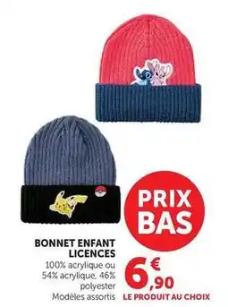 Hyper U Bonnet enfant licences offre