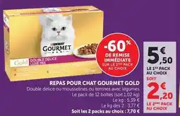 Hyper U Purina - repas pour chat gourmet gold offre