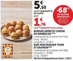 Hyper U Burger aperitif cheese offre