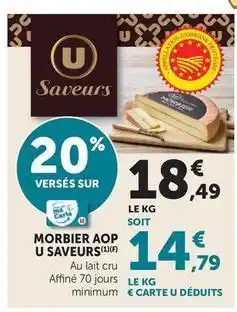 Super U U saveurs - morbier aop offre