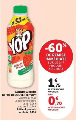 Super U Yop - yaourt a boire offre decouverte offre