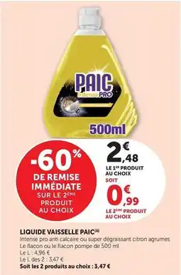 Super U Paic - liquide vaisselle offre