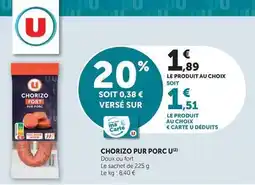 Super U U - chorizo pur porc offre