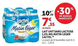 U Express Lactel - lait uht sans lactose 1,2% mg matin leger offre
