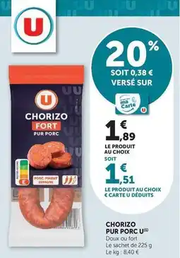 U Express U - chorizo pur porc offre
