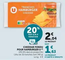 U Express U - cheddar fondu pour hamburger offre