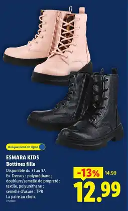 Lidl ESMARA KIDS Bottines fille offre