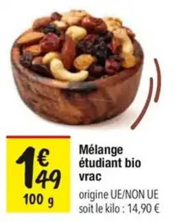 Les Comptoirs de la Bio Mélange étudiant bio vrac offre