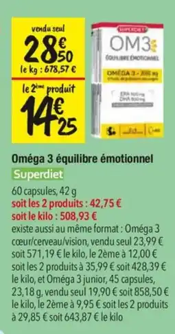 Les Comptoirs de la Bio Superdiet Oméga 3 équilibre émotionnel offre