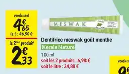 Les Comptoirs de la Bio Kerala Nature Dentifrice meswak goût menthe offre