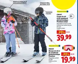 Lidl CRIVIT Casque de ski et de snowboard photochromique Premium enfant offre
