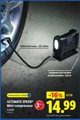 Lidl ULTIMATE SPEED Mini-compresseur offre