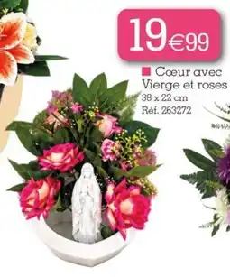 Kandy Cœur avec Vierge et roses offre