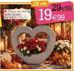 Kandy Cœur en résine avec roses offre