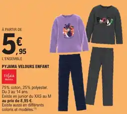 E.Leclerc Tissaia Pyjama velours enfant offre