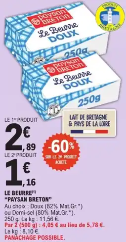 E.Leclerc Paysan Breton Le Beurre Doux offre