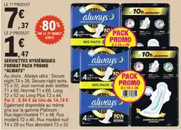 E.Leclerc Always serviettes hygiéniques offre