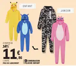 E.Leclerc COMBINAISON PELUCHE ENFANT offre