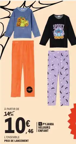 E.Leclerc PYJAMA VELOURS ENFANT offre