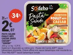 E.Leclerc Express Sodebo Pasta Salade Poulet Rôti Caesar offre
