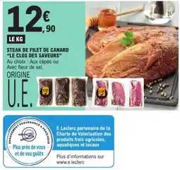 E.Leclerc LE CLOS DES SAVEURS STEAK DE FILET DE CANARD offre