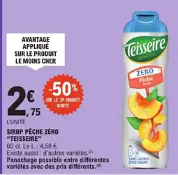 E.Leclerc Teisseire Sirop Pêche Zéro offre