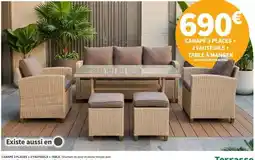 Conforama Canape 3 places + 2 pauteilles + table à manger offre