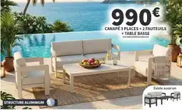 Conforama Canape 3 places + 2 fauteuils + table basse offre