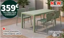 Conforama Pack table +4 chaises lago offre