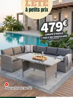 Conforama Canapé d'angle + table rectangulaire offre