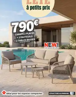Conforama Canape 2 places +2 fauteuils +2 tapless basses offre