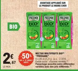 E.Leclerc PRESSADE NECTAR MULTIFRUITS BIO offre