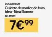 Decathlon Decathlon - culotte de mallot de bain bleu- nina borneo offre