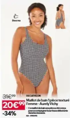 Decathlon Decathlon - mallot de ban 1 pièce texture femme-auvely offre