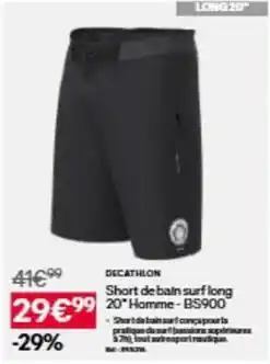 Decathlon Decathlon - short de bain surf long 20 homme offre