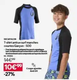 Decathlon Decathlon - t-shirt antiuv surf manches courtes garçon-500 offre