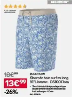 Decathlon Decathlon - short de bain surf millong offre