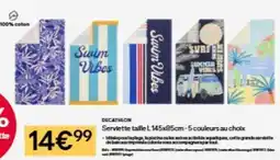 Decathlon Decathlon - serviette talle l 145x85cm - 5 couleurs au choix offre