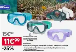 Decathlon Decathlon - masque de plonge anti-boute-adult offre