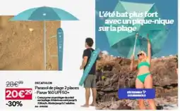 Decathlon Decathlon - parasol de plage 2 places parure offre