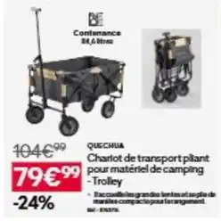 Decathlon Chariot de transport pliant pour matériel de camping trolley offre