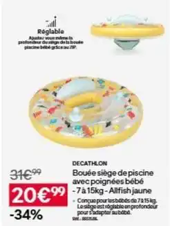Decathlon Decathlon - bouée sège de piscine avec poignées bébé offre