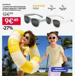 Decathlon Decathlon - lunettes de soleil randonnée enfant categorie 3-mh b140 offre