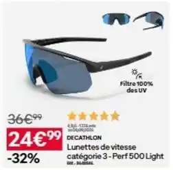 Decathlon Decathlon - lunettes de vitesse categorie 3-perf 500 light offre