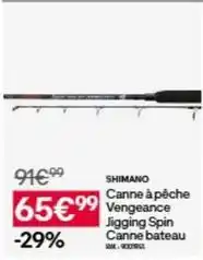 Decathlon Shimano - canne à pêche vengeance jigging spin canne bateau offre